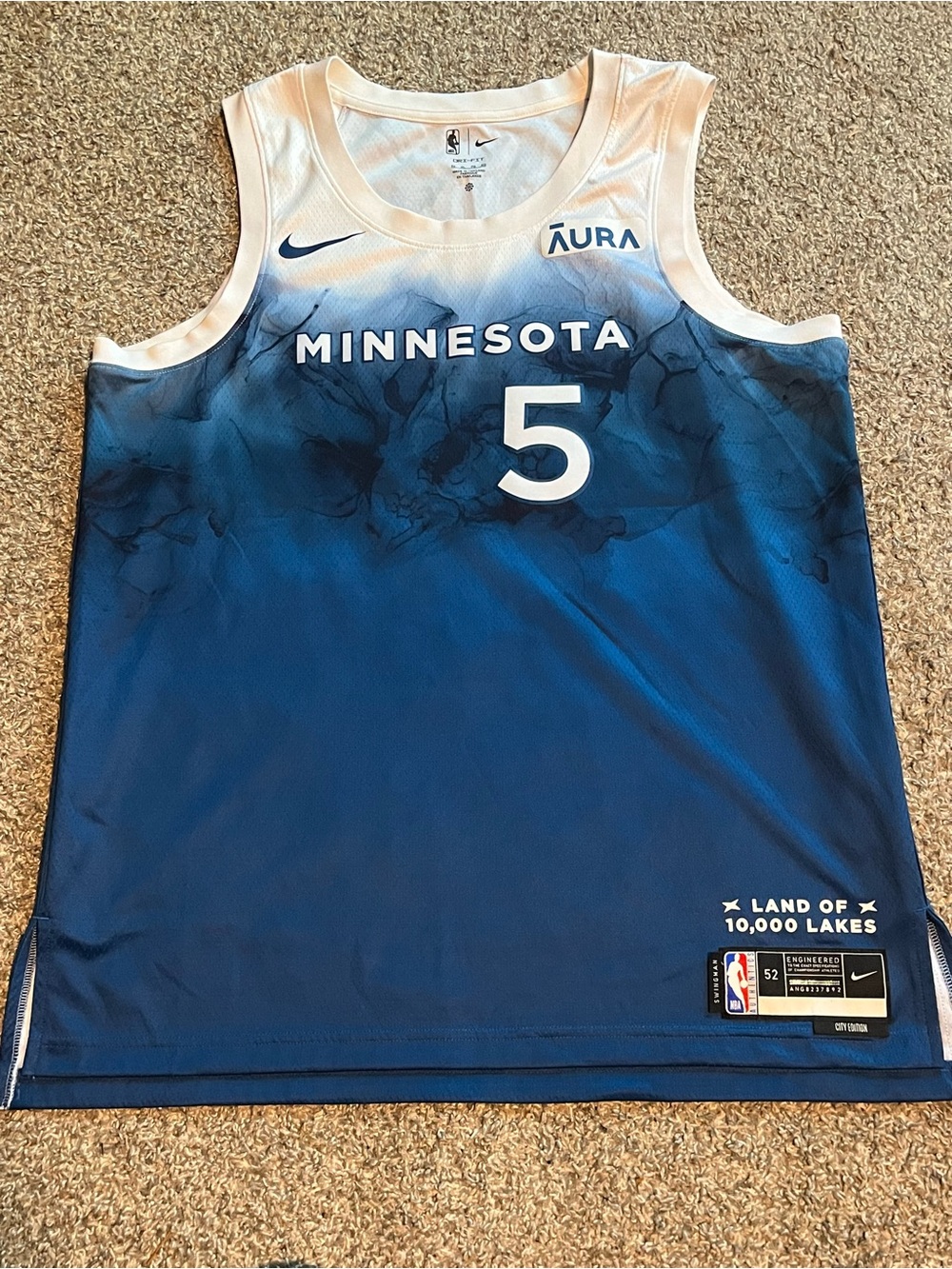 NBA Nike 23-24 City Edition Minnesota Timberowlves Anthony Edwards Jersey Men XL